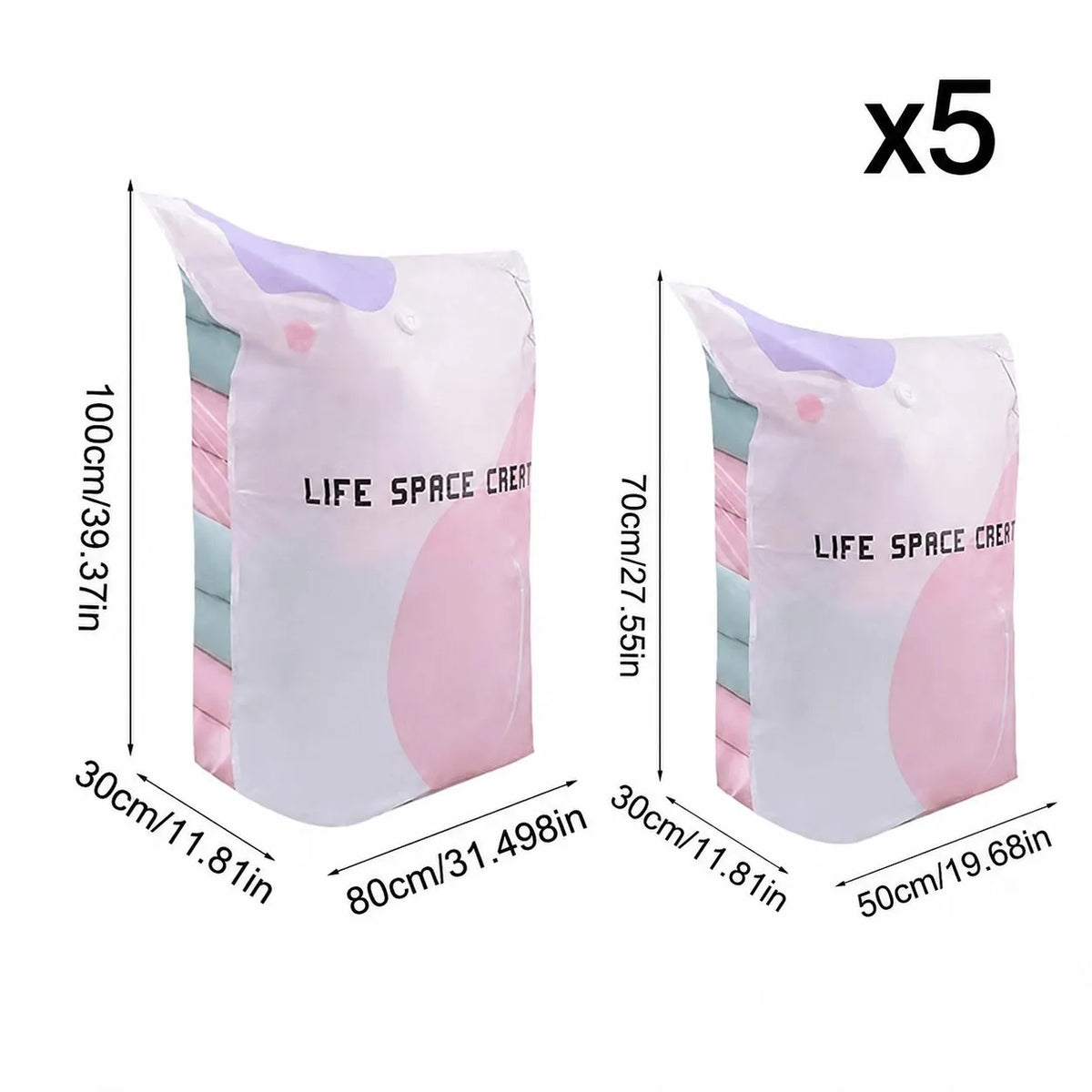Thickened Stereoscopic No-Pump Vacuum Compression Bag